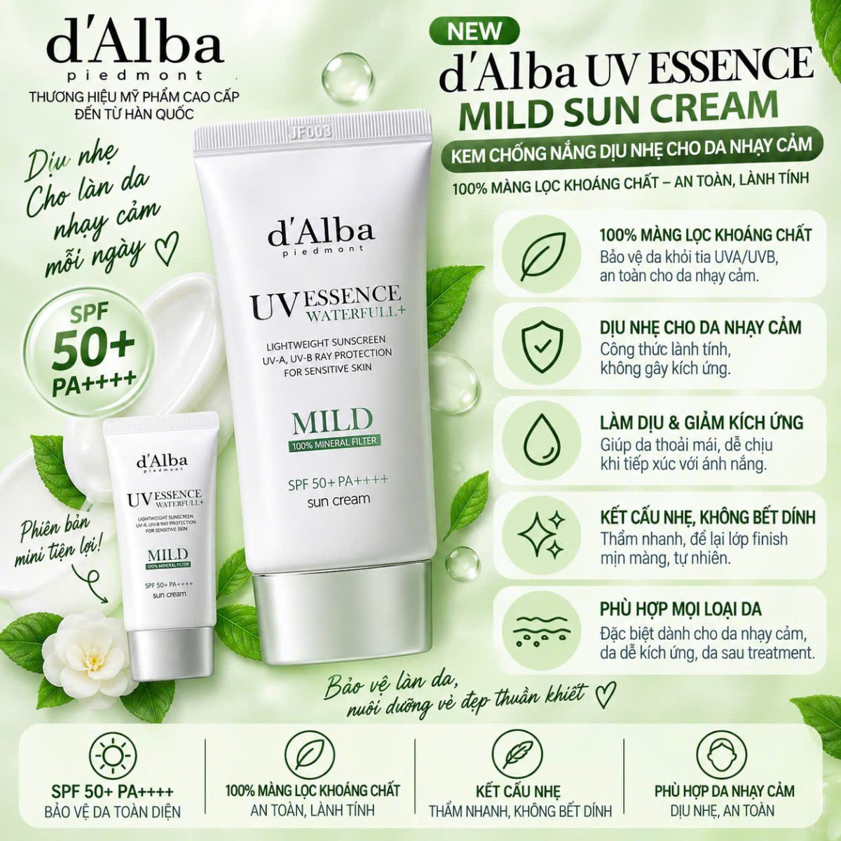 Bộ 2 Kem chống nắng Dalba 50ml - Ảnh 3