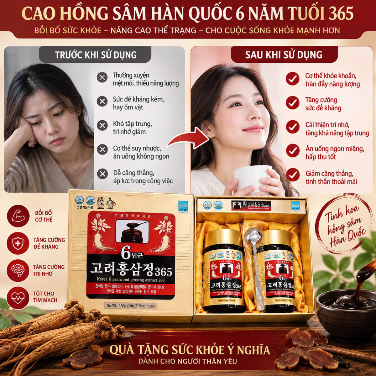 Cao hồng sâm Hàn Quốc 6 năm tuổi 365 - Ảnh 2