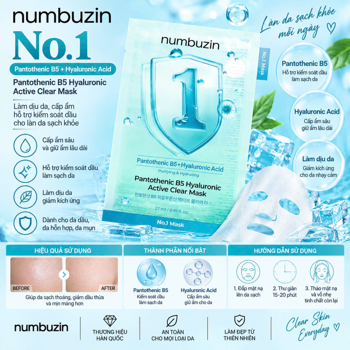 Mặt nạ dưỡng da Numbuzin 1–5 5 miếng - Ảnh 3