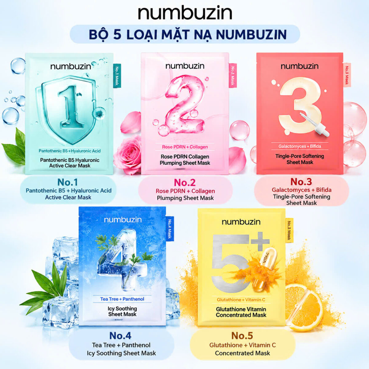 Mặt nạ dưỡng da Numbuzin 1–5 5 miếng - Ảnh 2